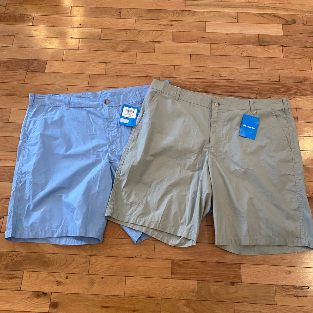 Columbia Mens Shorts Size 42 Blue Green 10 Inseam 2 Pack NWT Hiking Fishing